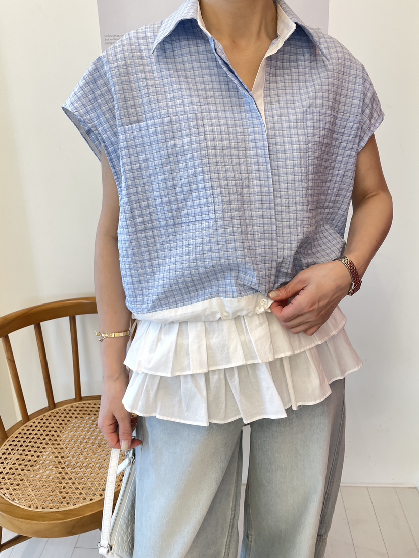 EDITION-P韓國直郵女士新款時尚真品休閑推薦職業襯衫蕾絲衫EDITI_ON襯衫/蕾絲衫
