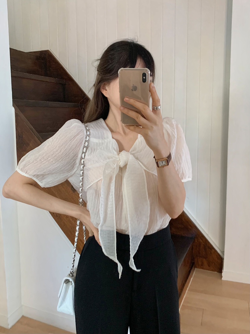 CRONG直郵韓國代購㊣女裝新品時尚休閑人氣推薦熱賣襯衫蕾絲衫CRONG襯衫/蕾絲衫