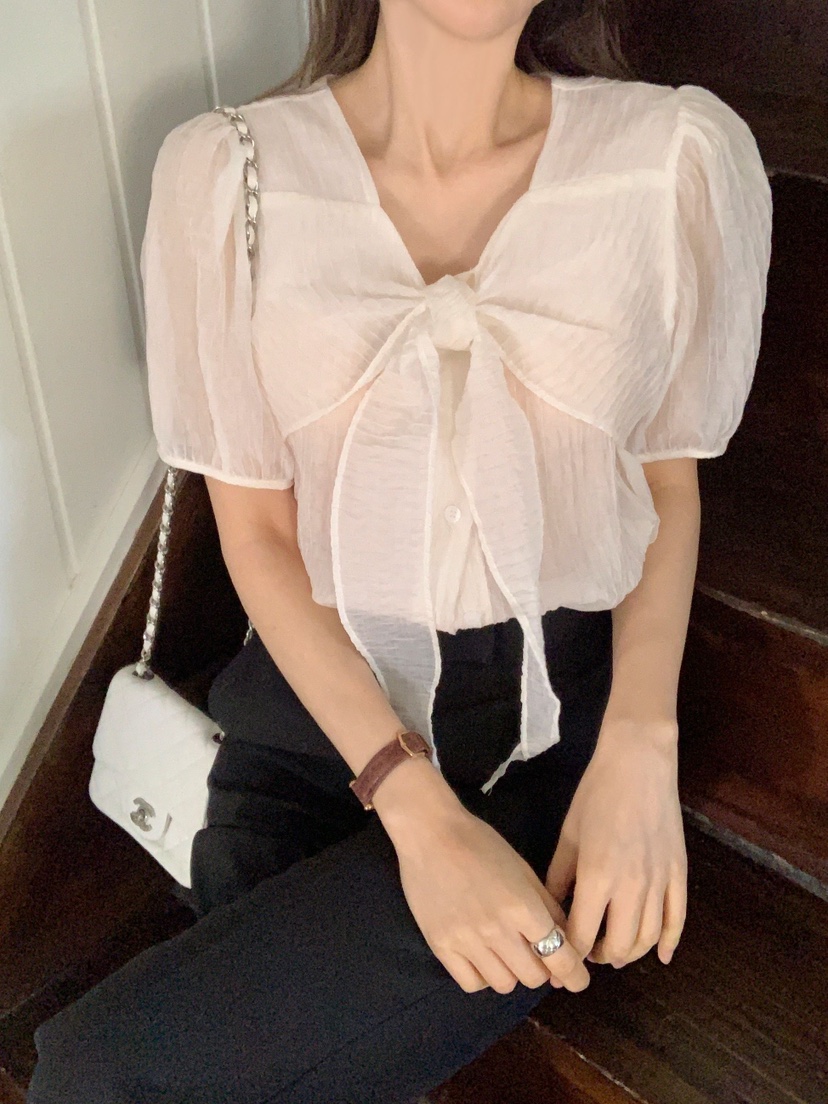 CRONG直郵韓國代購㊣女裝新品時尚休閑人氣推薦熱賣襯衫蕾絲衫CRONG襯衫/蕾絲衫