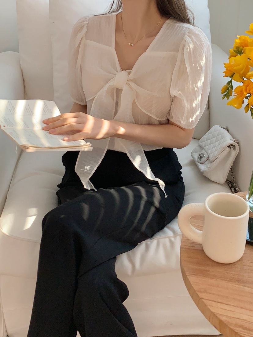 CRONG直郵韓國代購㊣女裝新品時尚休閑人氣推薦熱賣襯衫蕾絲衫CRONG襯衫/蕾絲衫