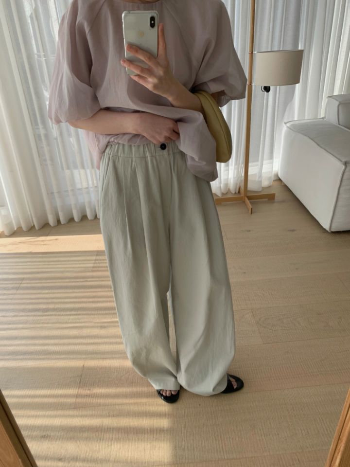 MARE直郵韓國代購㊣女裝新品休閑時尚人氣25春夏休閑褲亞麻MARE休閑褲圖色2