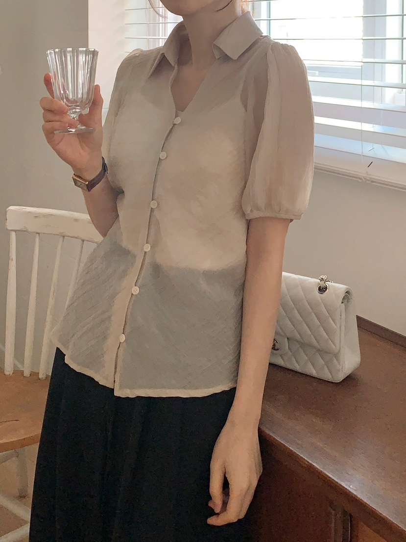 CRONG韓國直郵㊣女裝新款休閑人氣時尚推薦25春夏襯衫蕾絲衫CRONG襯衫/蕾絲衫