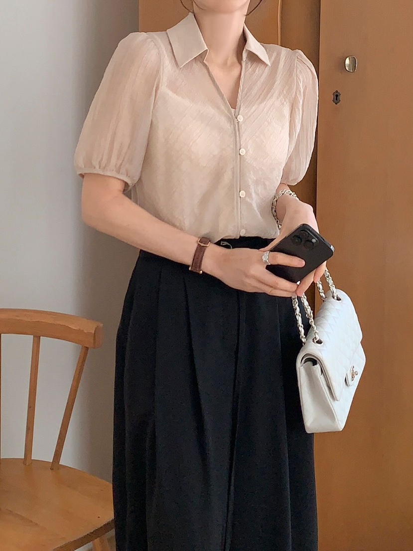 CRONG韓國直郵㊣女裝新款休閑人氣時尚推薦25春夏襯衫蕾絲衫CRONG襯衫/蕾絲衫