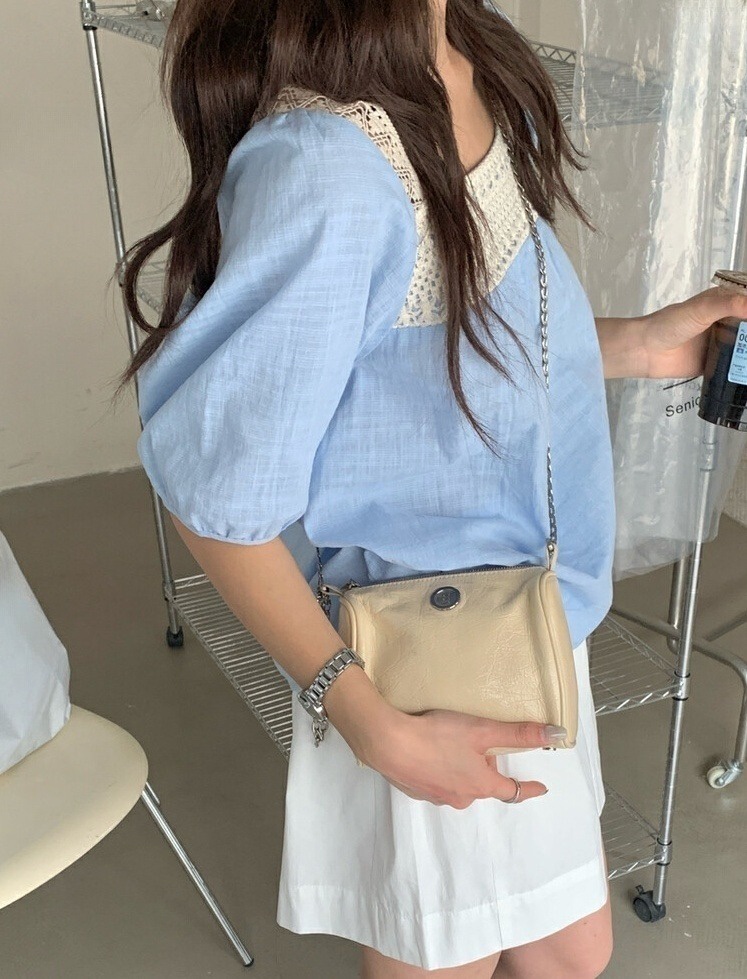 OLA韓國㊣直郵東大門代購女裝新款推薦熱賣25春夏襯衫蕾絲衫mellor/OLA襯衫/蕾絲衫