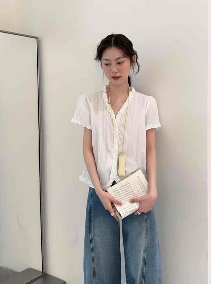 BOBBIE DOLL直郵韓國代購㊣女裝新品熱賣人氣25春夏襯衫蕾絲衫BOBBIE DOLL襯衫/蕾絲衫