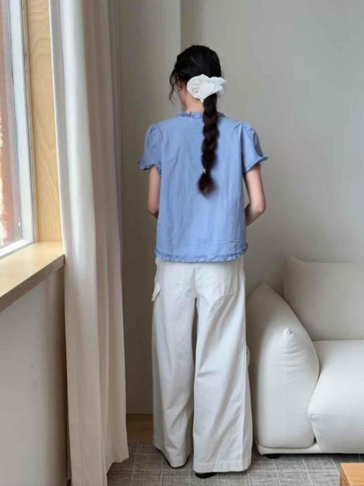 BOBBIE DOLL直郵韓國代購㊣女裝新品熱賣人氣25春夏襯衫蕾絲衫BOBBIE DOLL襯衫/蕾絲衫