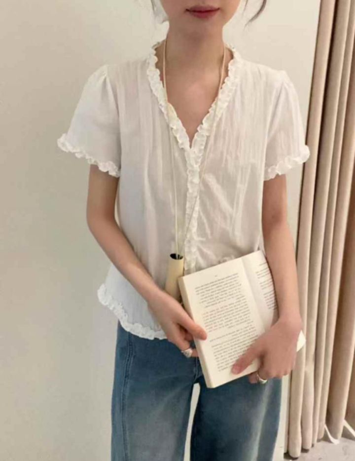 BOBBIE DOLL直郵韓國代購㊣女裝新品熱賣人氣25春夏襯衫蕾絲衫BOBBIE DOLL襯衫/蕾絲衫