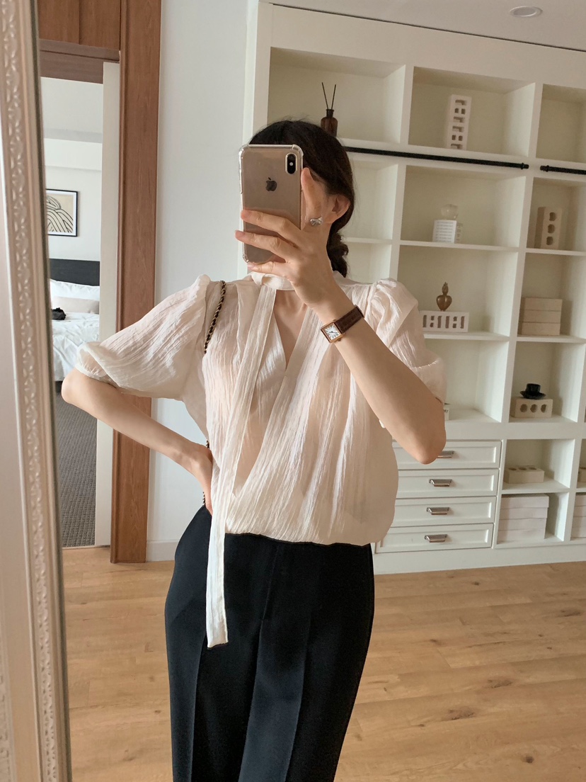 CRONG韓國㊣直郵東大門代購女裝新品休閑25春夏人氣襯衫蕾絲衫CRONG襯衫/蕾絲衫