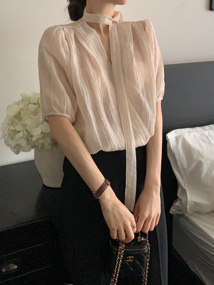 CRONG韓國㊣直郵東大門代購女裝新品休閑25春夏人氣襯衫蕾絲衫CRONG襯衫/蕾絲衫