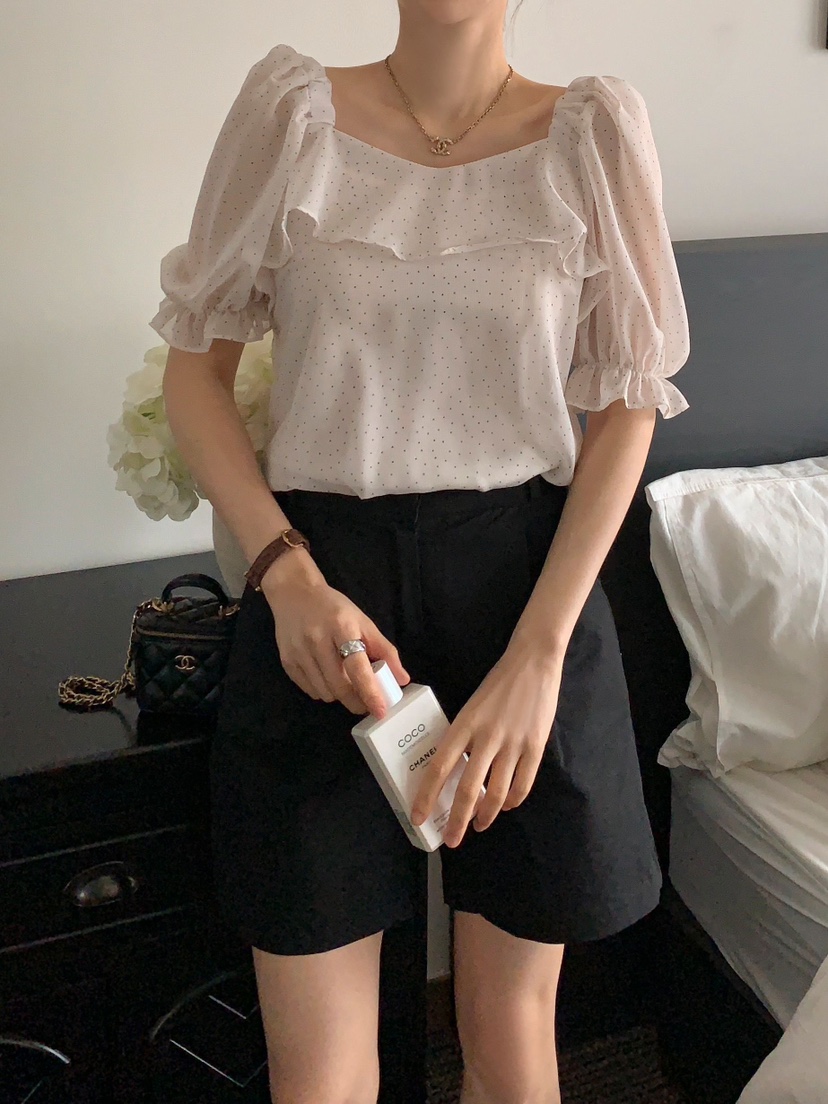 CRONG韓國直郵㊣女裝新品人氣25春夏推薦熱賣休閑襯衫蕾絲衫CRONG襯衫/蕾絲衫