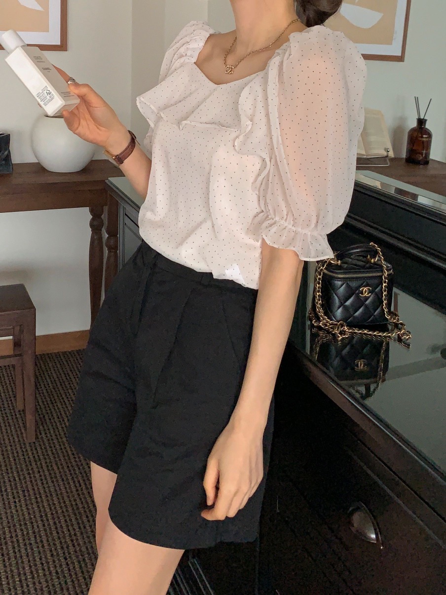 CRONG韓國直郵㊣女裝新品人氣25春夏推薦熱賣休閑襯衫蕾絲衫CRONG襯衫/蕾絲衫