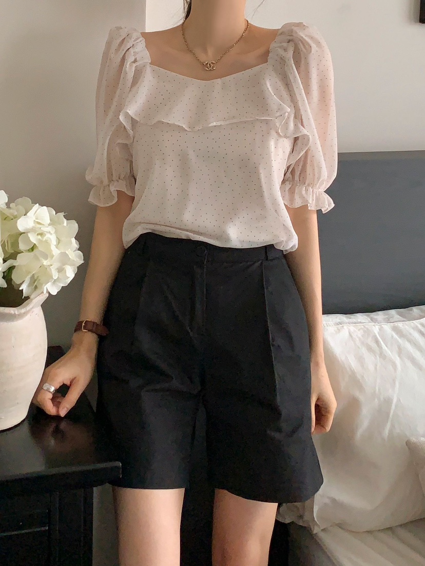 CRONG韓國直郵㊣女裝新品人氣25春夏推薦熱賣休閑襯衫蕾絲衫CRONG襯衫/蕾絲衫