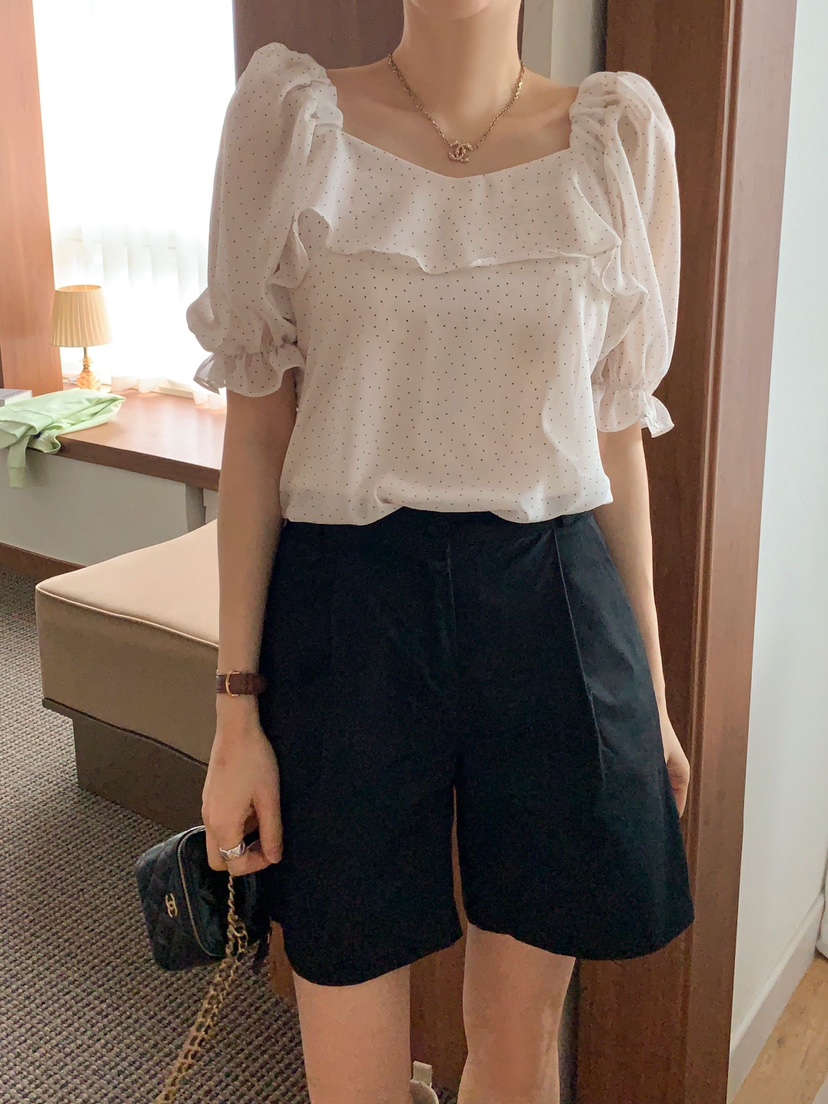 CRONG韓國直郵㊣女裝新品人氣25春夏推薦熱賣休閑襯衫蕾絲衫CRONG襯衫/蕾絲衫