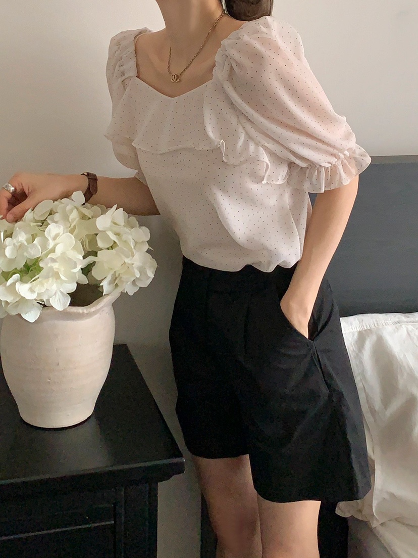 CRONG韓國直郵㊣女裝新品人氣25春夏推薦熱賣休閑襯衫蕾絲衫CRONG襯衫/蕾絲衫