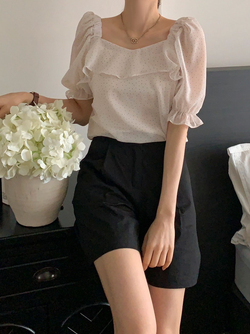 CRONG韓國直郵㊣女裝新品人氣25春夏推薦熱賣休閑襯衫蕾絲衫CRONG襯衫/蕾絲衫