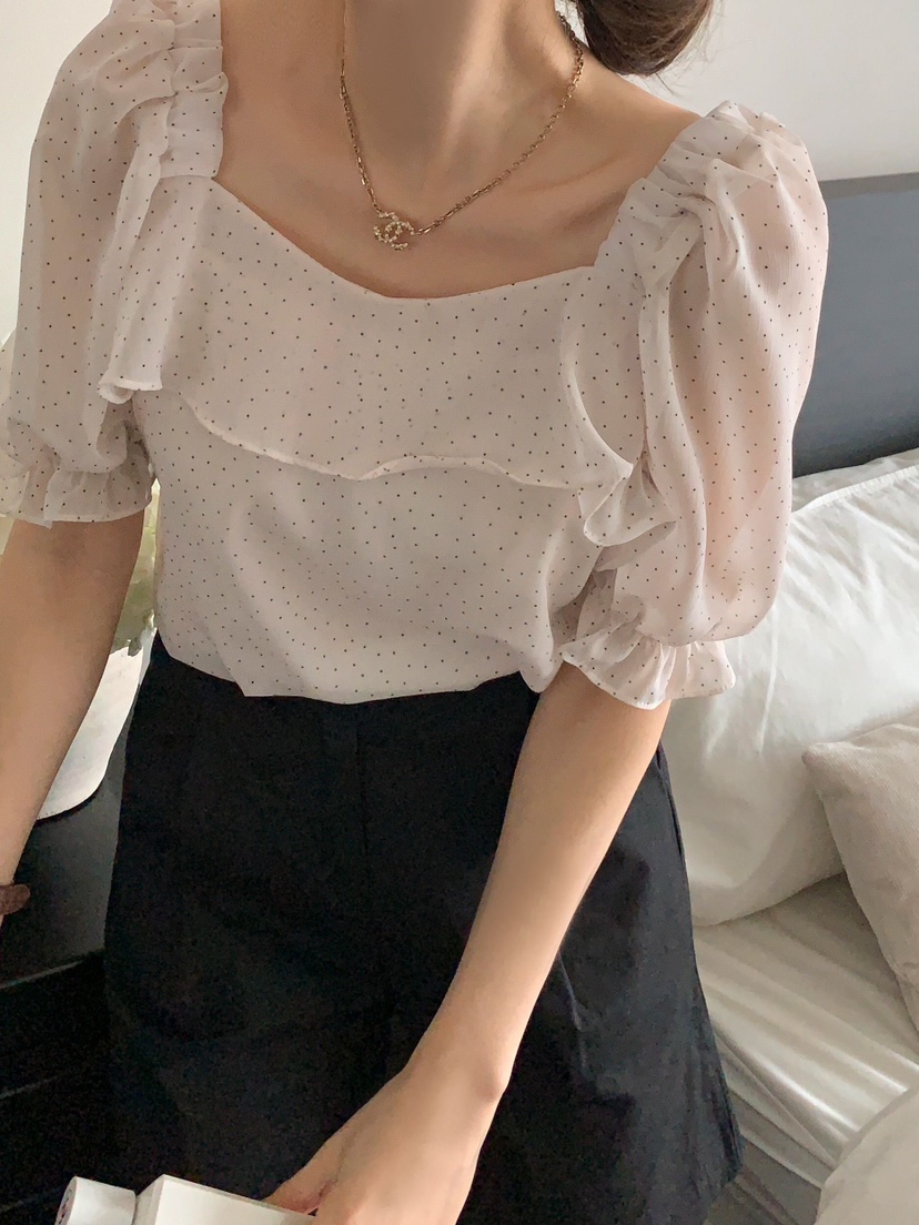 CRONG韓國直郵㊣女裝新品人氣25春夏推薦熱賣休閑襯衫蕾絲衫CRONG襯衫/蕾絲衫圖色2
