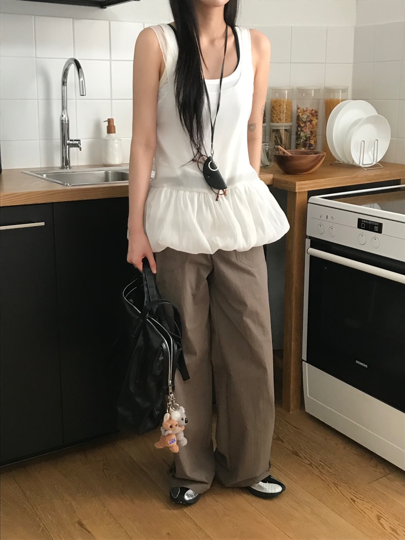 ESCHER直郵韓國代購㊣女裝新品休閑人氣熱賣25春夏吊帶背心ESCHER吊帶/背心