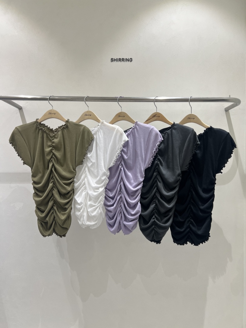 SHIRRING韓國直郵㊣東大門實拍女裝新品休閑推薦人氣25春夏T恤SHIRRINGT恤