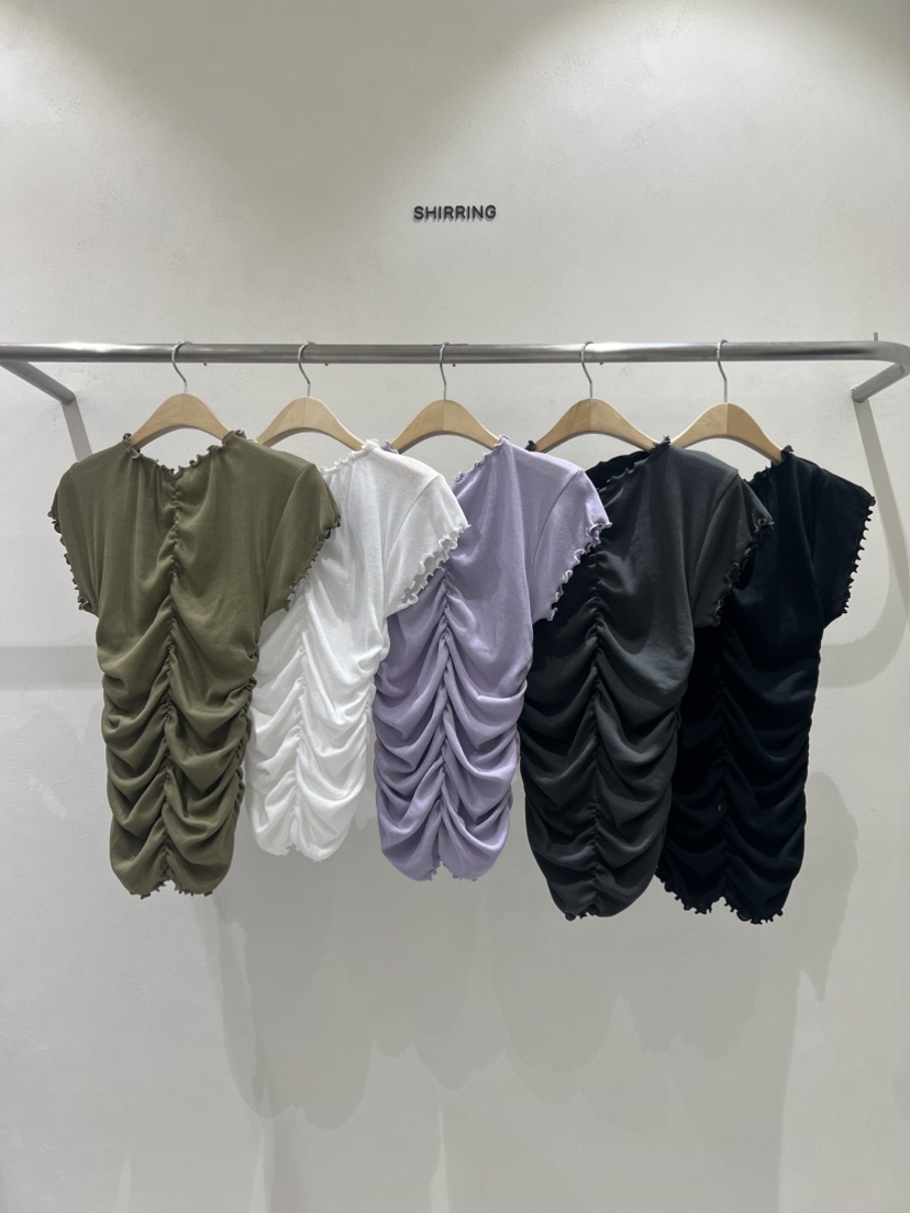 SHIRRING韓國直郵㊣東大門實拍女裝新品休閑推薦人氣25春夏T恤SHIRRINGT恤