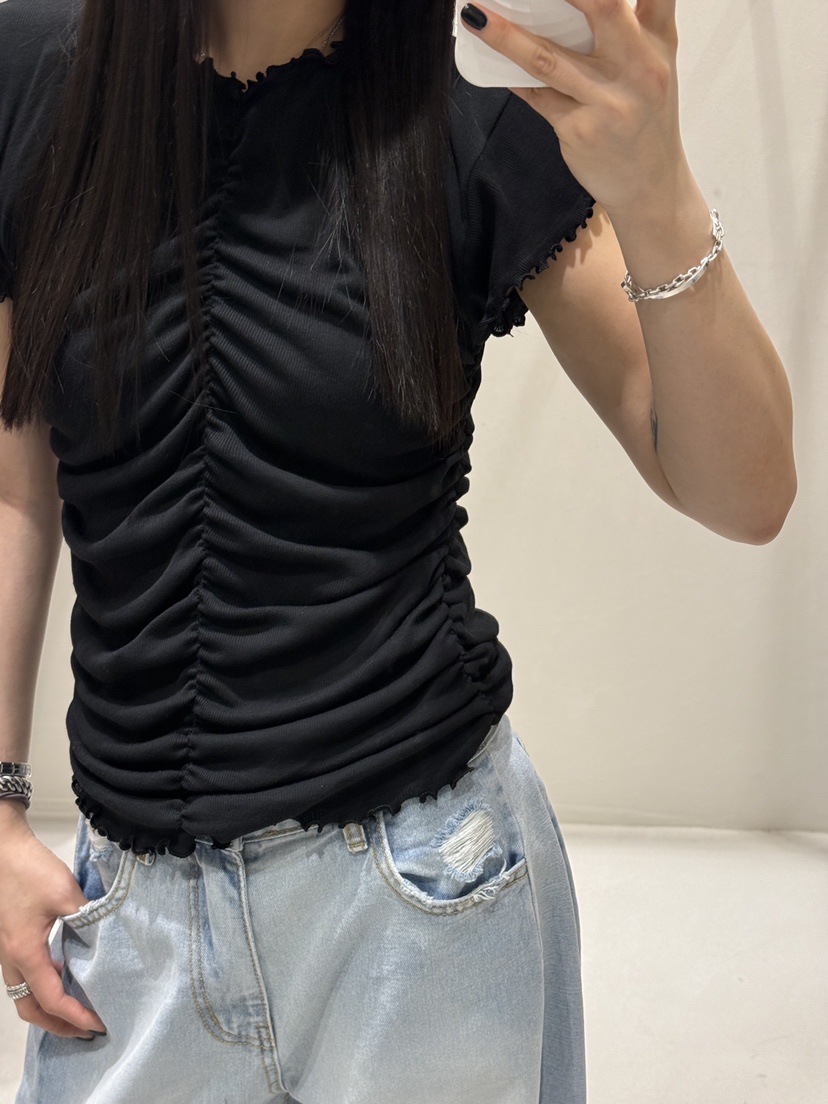 SHIRRING韓國直郵㊣東大門實拍女裝新品休閑推薦人氣25春夏T恤SHIRRINGT恤