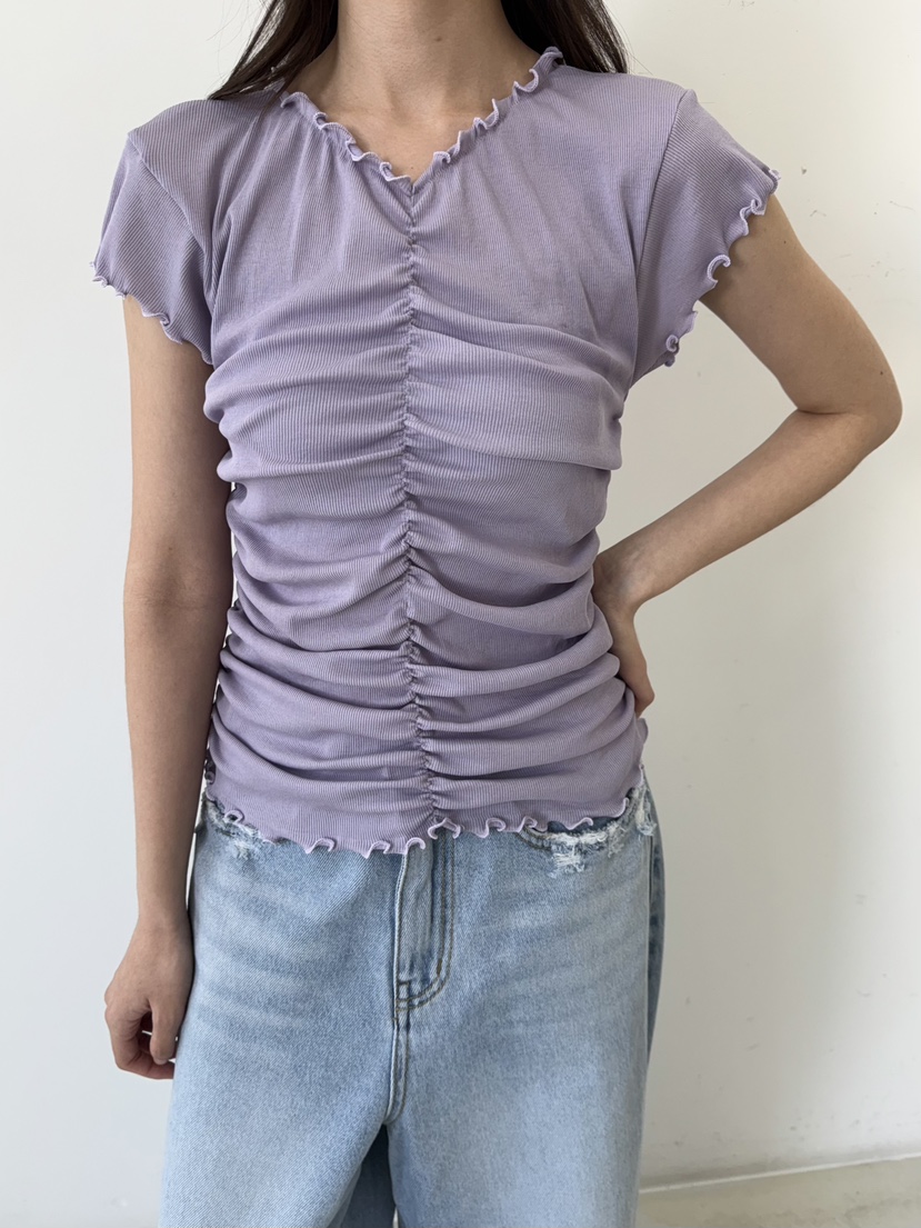 SHIRRING韓國直郵㊣東大門實拍女裝新品休閑推薦人氣25春夏T恤SHIRRINGT恤
