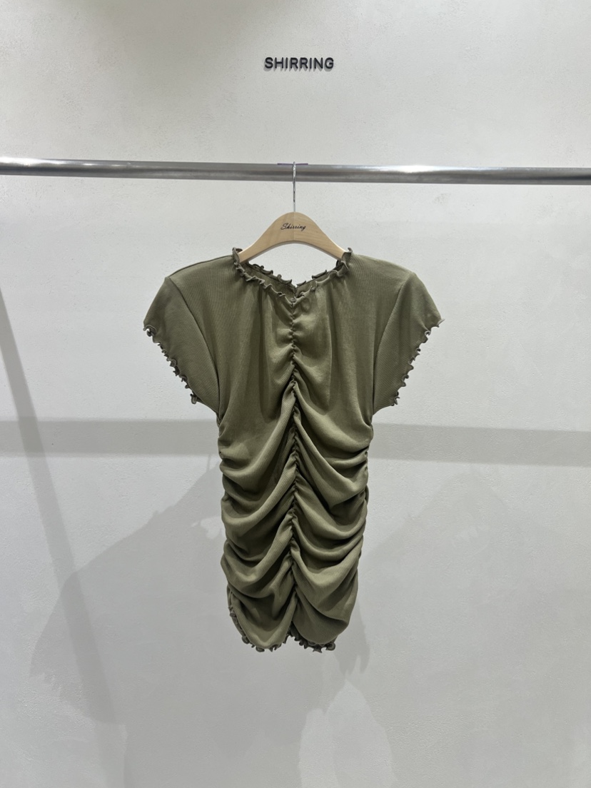 SHIRRING韓國直郵㊣東大門實拍女裝新品休閑推薦人氣25春夏T恤SHIRRINGT恤圖色1