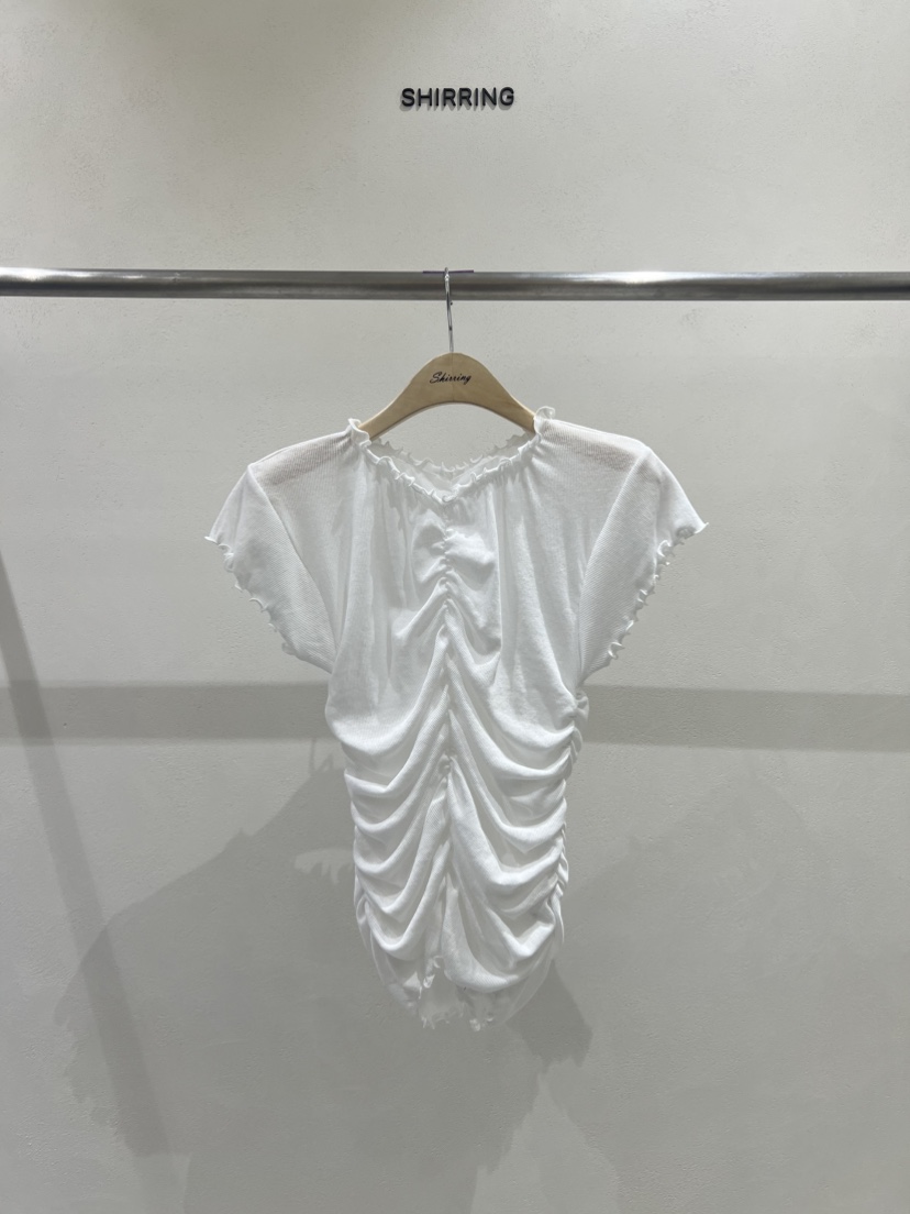 SHIRRING韓國直郵㊣東大門實拍女裝新品休閑推薦人氣25春夏T恤SHIRRINGT恤圖色2