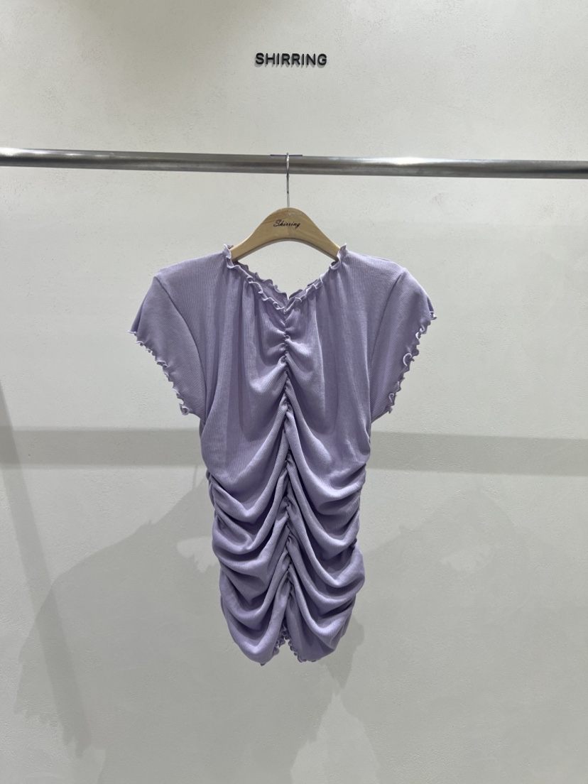 SHIRRING韓國直郵㊣東大門實拍女裝新品休閑推薦人氣25春夏T恤SHIRRINGT恤圖色3