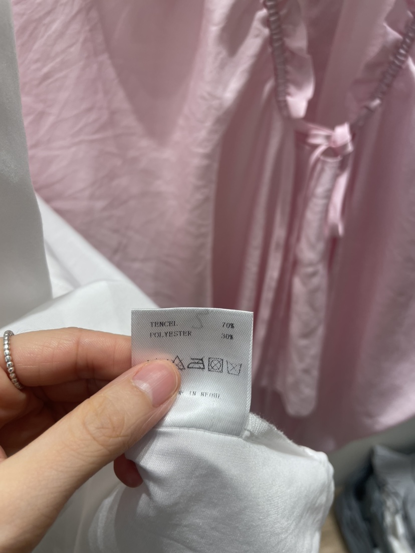 NEOUL韓國直郵㊣東大門實拍女裝新品人氣時尚25春夏襯衫蕾絲衫NEOUL/ahin雙領標簽襯衫/蕾絲衫