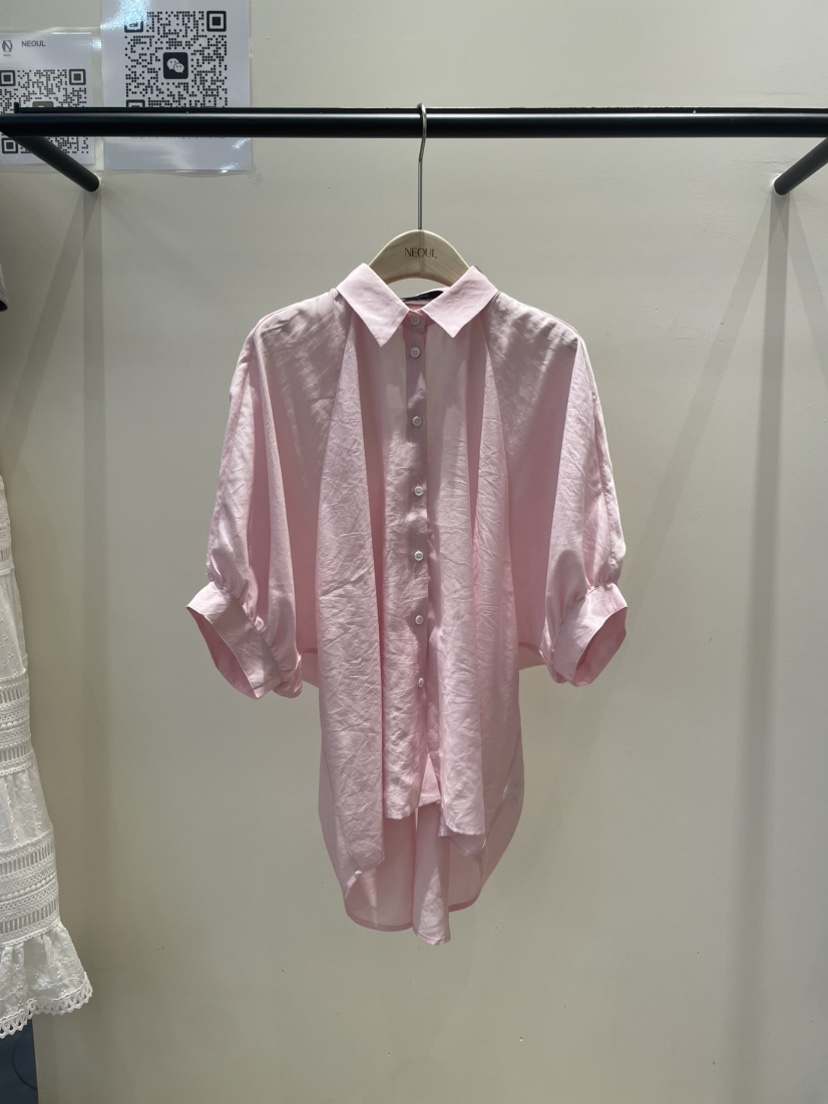 NEOUL韓國直郵㊣東大門實拍女裝新品人氣時尚25春夏襯衫蕾絲衫NEOUL/ahin雙領標簽襯衫/蕾絲衫