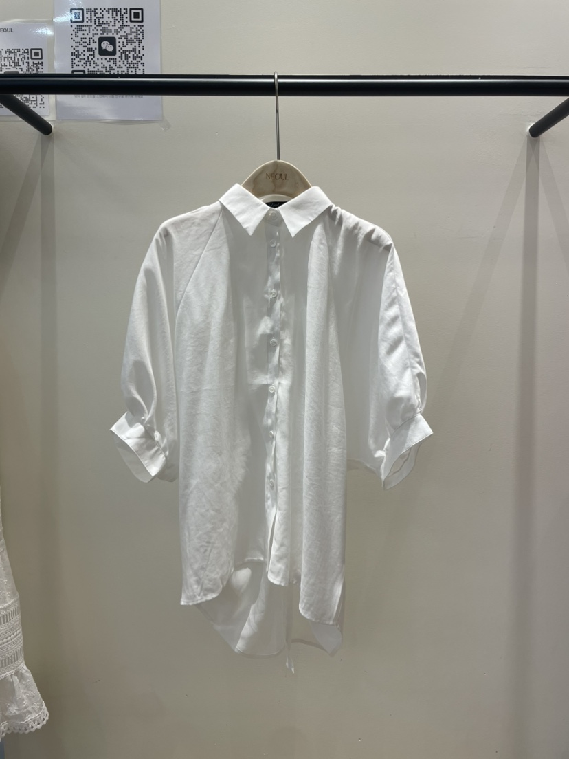 NEOUL韓國直郵㊣東大門實拍女裝新品人氣時尚25春夏襯衫蕾絲衫NEOUL/ahin雙領標簽襯衫/蕾絲衫圖色2