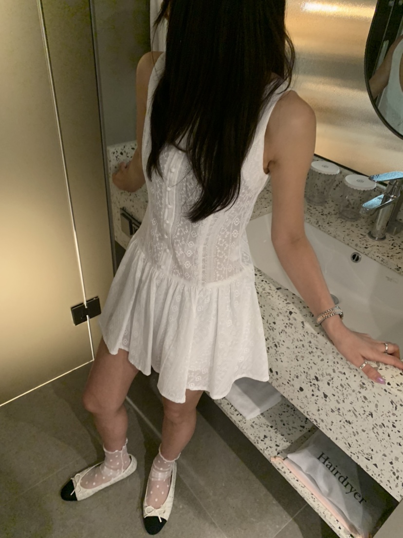 BADCALM韓國直郵㊣女裝新品熱賣休閑25春夏人氣時尚連衣裙刺繡BADCALM連衣裙