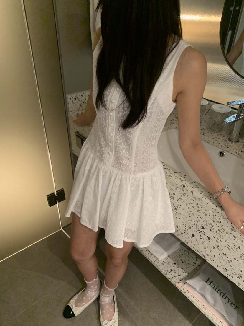 BADCALM韓國直郵㊣女裝新品熱賣休閑25春夏人氣時尚連衣裙刺繡BADCALM連衣裙