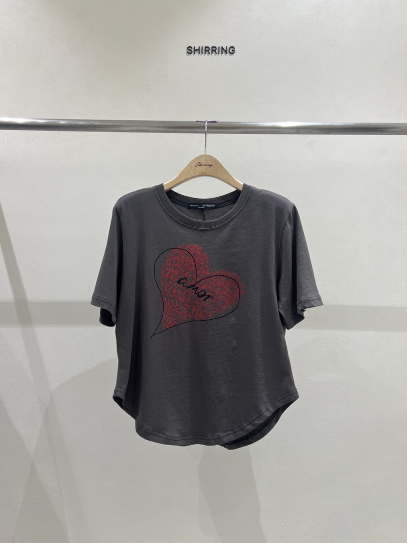 SHIRRING韓國直郵㊣東大門實拍女裝新品25春夏人氣推薦休閑T恤SHIRRINGT恤圖色4