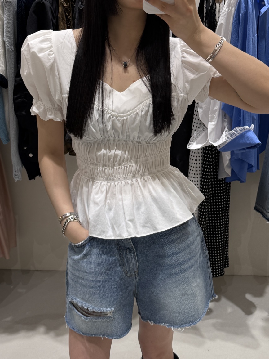 SHIRRING韓國㊣直郵東大門代購女裝新款人氣推薦襯衫蕾絲衫SHIRRING襯衫/蕾絲衫
