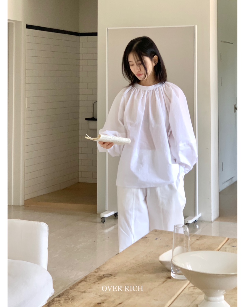 OVER RICH直郵韓國代購㊣女裝新品時尚休閑25春夏襯衫蕾絲衫OVER RICH襯衫/蕾絲衫