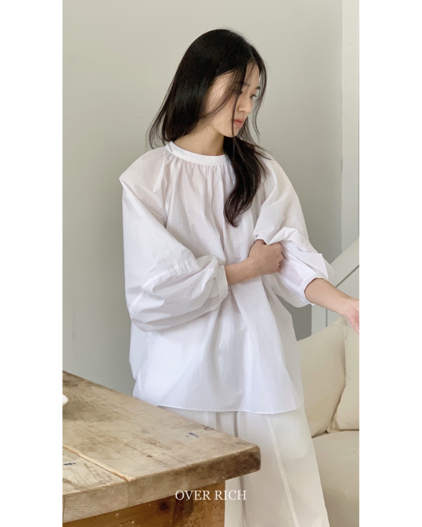OVER RICH直郵韓國代購㊣女裝新品時尚休閑25春夏襯衫蕾絲衫OVER RICH襯衫/蕾絲衫
