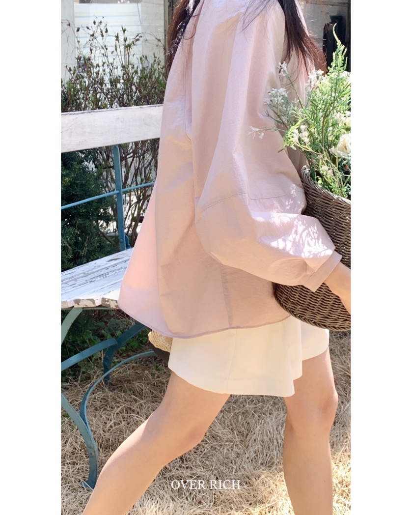 OVER RICH直郵韓國代購㊣女裝新品時尚休閑25春夏襯衫蕾絲衫OVER RICH襯衫/蕾絲衫