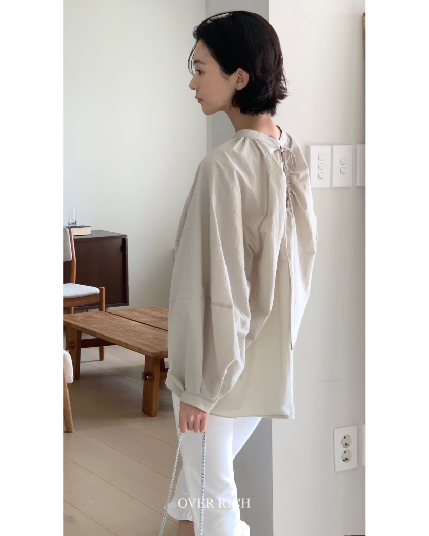OVER RICH直郵韓國代購㊣女裝新品時尚休閑25春夏襯衫蕾絲衫OVER RICH襯衫/蕾絲衫