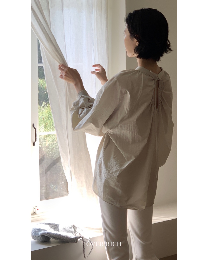OVER RICH直郵韓國代購㊣女裝新品時尚休閑25春夏襯衫蕾絲衫OVER RICH襯衫/蕾絲衫
