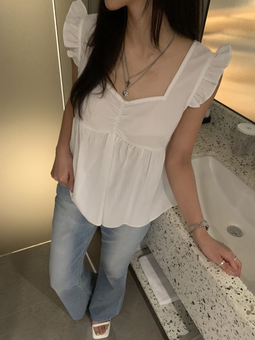BADCALM韓國代購女士新品職業推薦時尚25春夏休閑襯衫蕾絲衫BADCALM襯衫/蕾絲衫