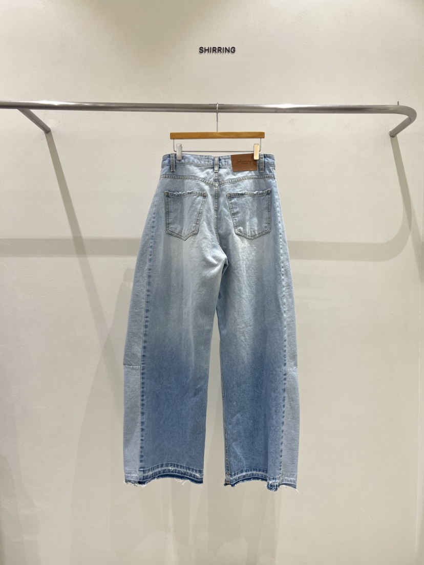 SHIRRING韓國代購女裝新款25春夏推薦真品熱賣休閑時尚牛仔褲SHIRRING牛仔褲
