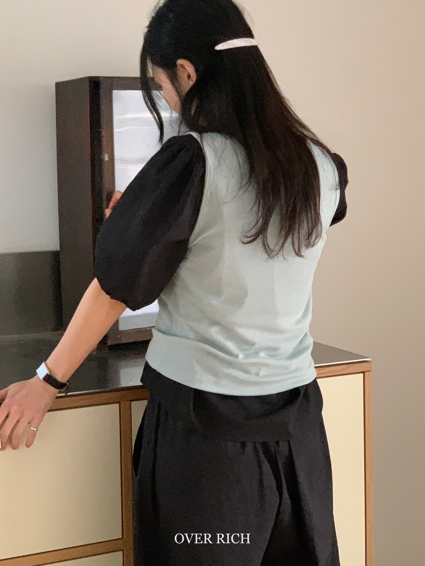 OVER RICH韓國直郵女裝新品熱賣人氣職業時尚25春夏襯衫蕾絲衫OVER RICH襯衫/蕾絲衫