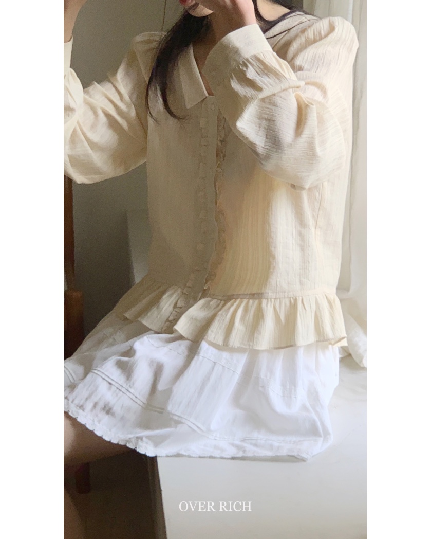OVER RICH東大門實拍女裝新品25春夏熱賣真品人氣襯衫蕾絲衫OVER RICH襯衫/蕾絲衫