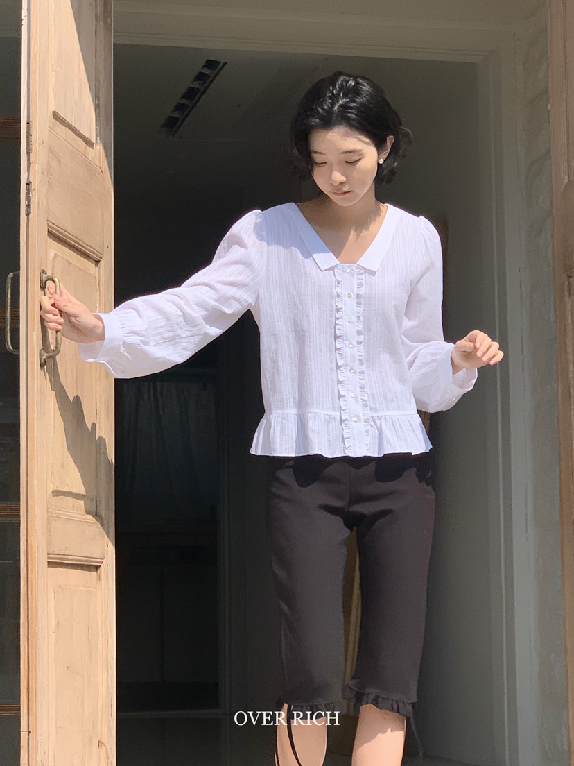 OVER RICH東大門實拍女裝新品25春夏熱賣真品人氣襯衫蕾絲衫OVER RICH襯衫/蕾絲衫