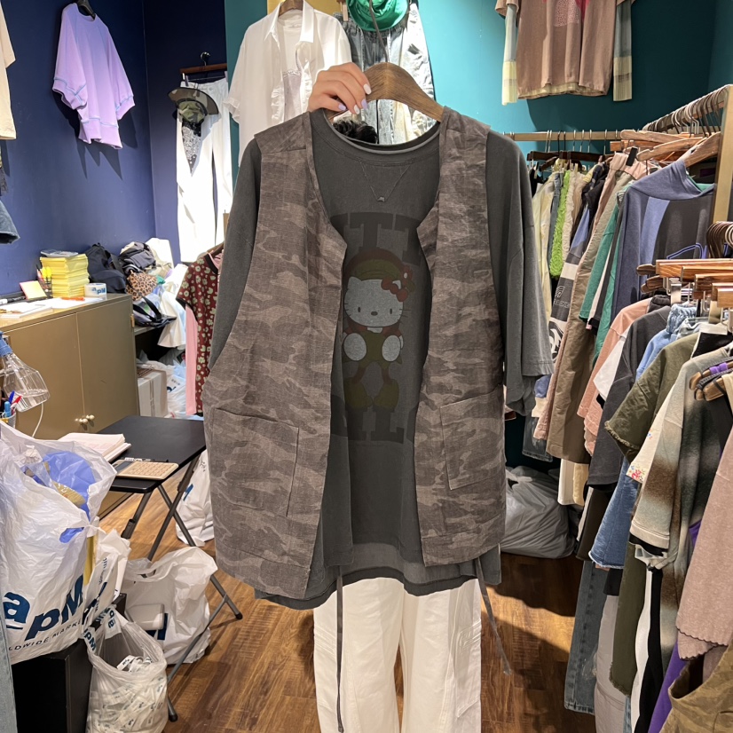 MERCI LINDA韓國直郵女裝新款推薦人氣真品馬甲不含內搭迷彩MERCI LINDA馬甲圖色2