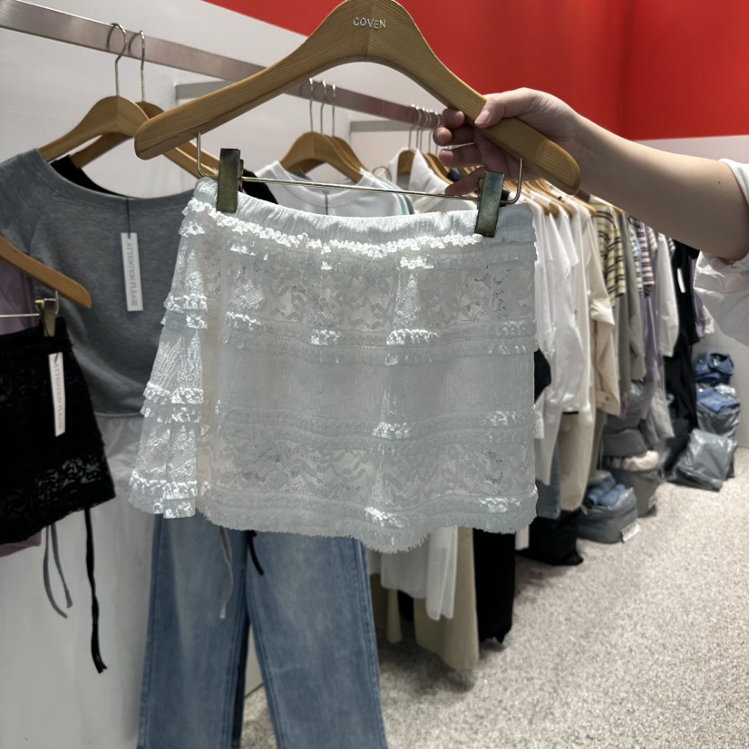 ATPZ東大門直郵女裝新品休閑職業推薦人氣時尚熱賣短裙蕾絲ATTENTION PLEAES短裙
