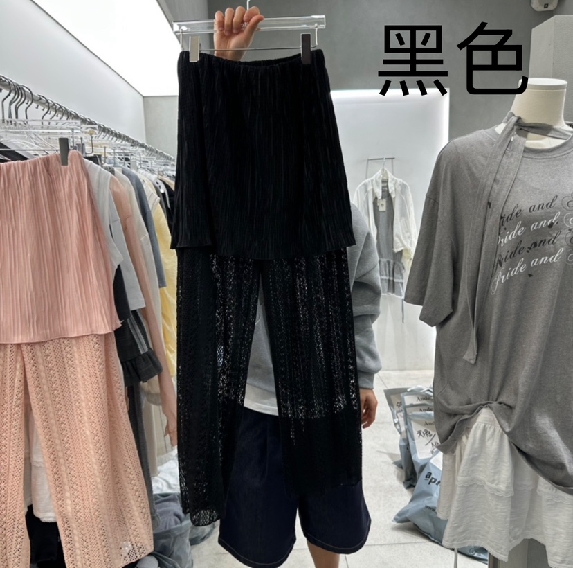 ANDE韓國直郵女士新品休閑時尚人氣推薦25春夏真品裙褲蕾絲ANDE裙褲圖色2