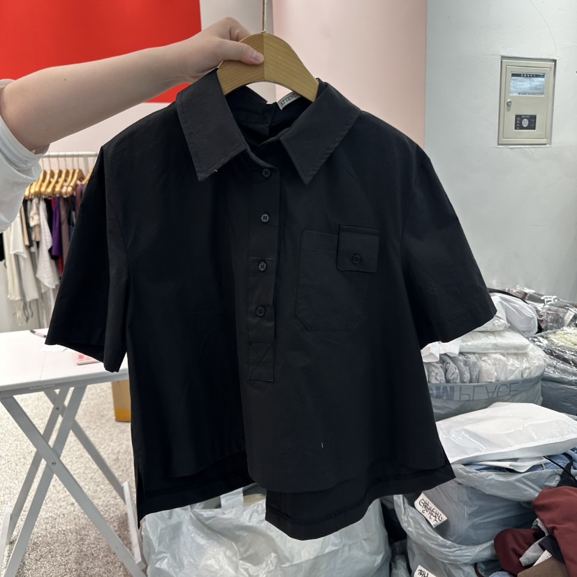 ATPZ東大門代購女士新品職業人氣25春夏時尚襯衫蕾絲衫口袋ATTENTION PLEAES襯衫/蕾絲衫圖色2