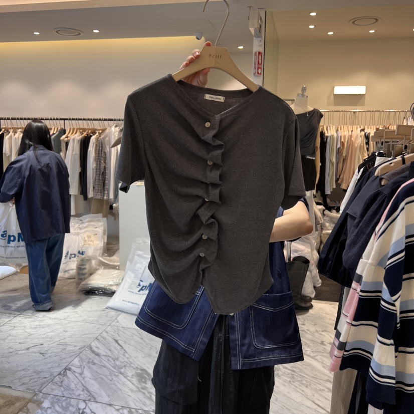 FRILL韓國直郵女裝新品職業時尚休閑人氣推薦熱賣真品25春夏T恤FRILLT恤圖色2